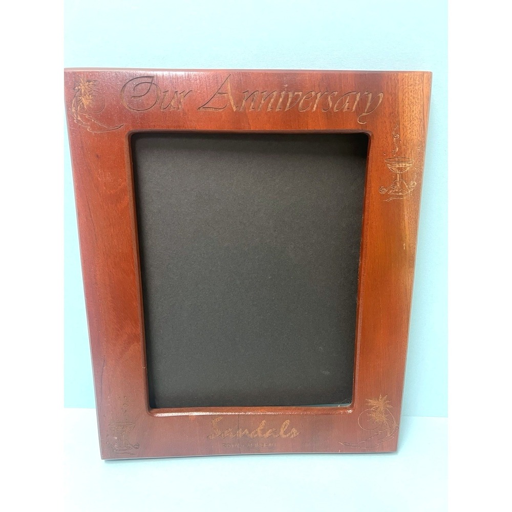 Vintage Sandals Resort  Our Anniversary ROYAL CARIBBEAN‎ Wood 8x10 PICTURE FRAME